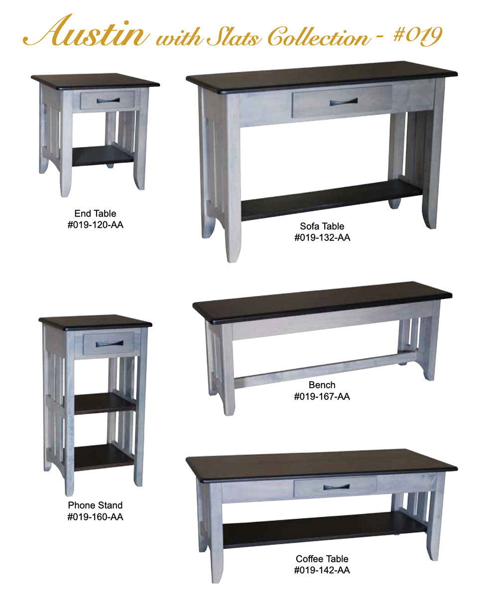 Austin with Slats 42" Coffee Table