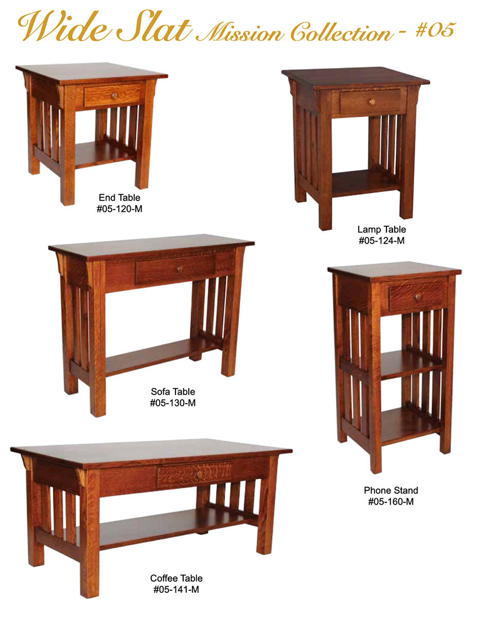 Wide Slat Mission Student Desk