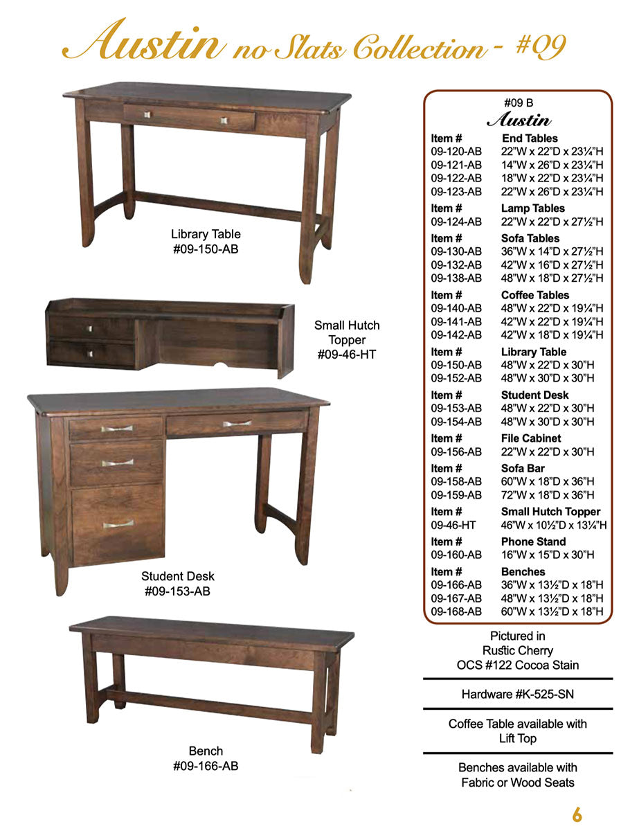Austin no Slats 42" Coffee Table