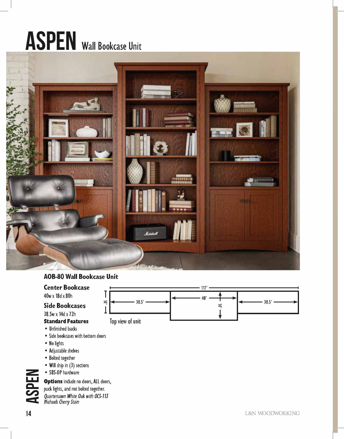 Aspen Wall Bookcase Unit