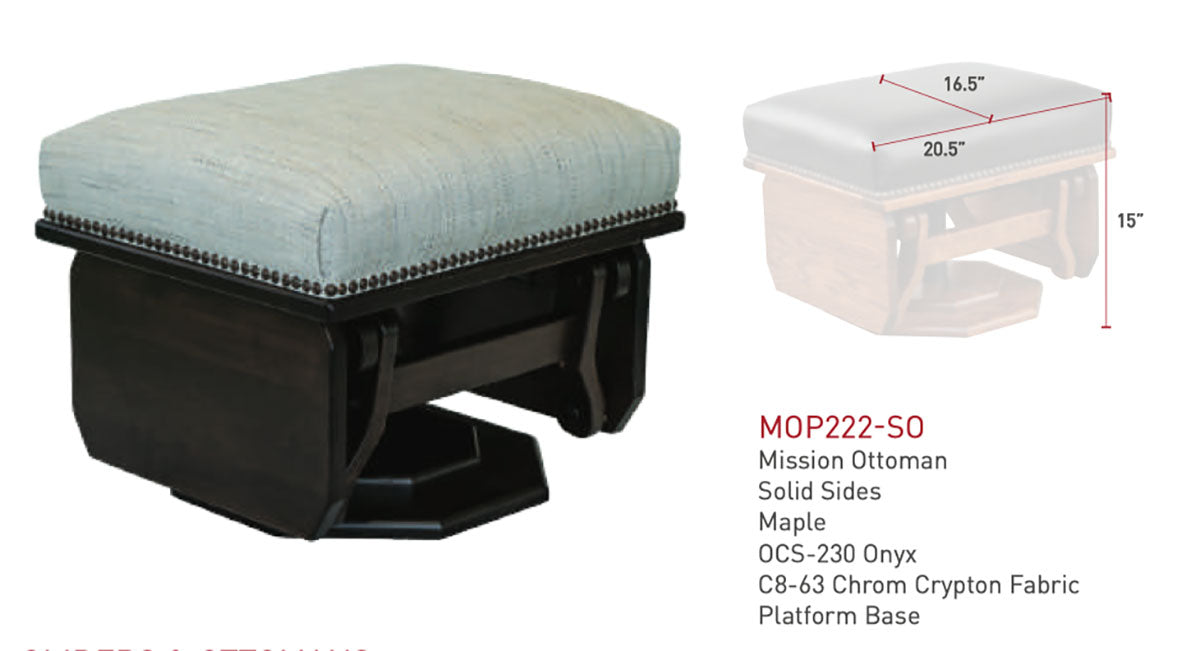 Mission Gliding Swivel Ottoman Solid Sides