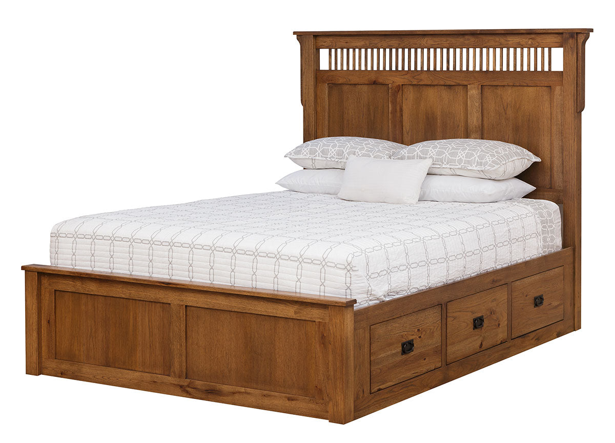 Lancaster Mission Six Drawer Platform Bed