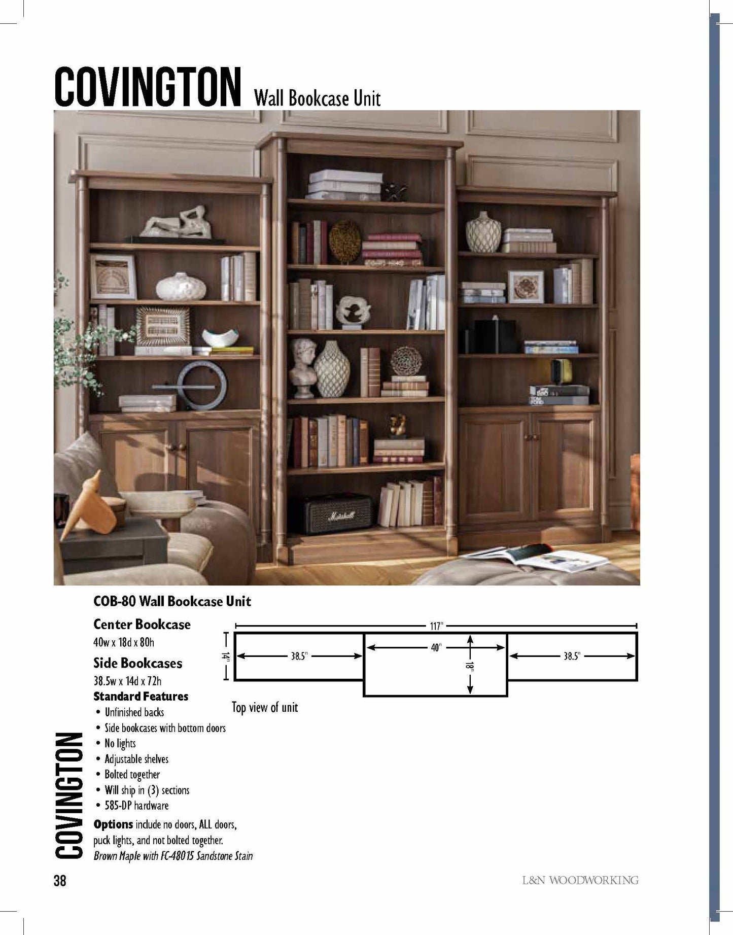 Covington Wall Bookcase Unit