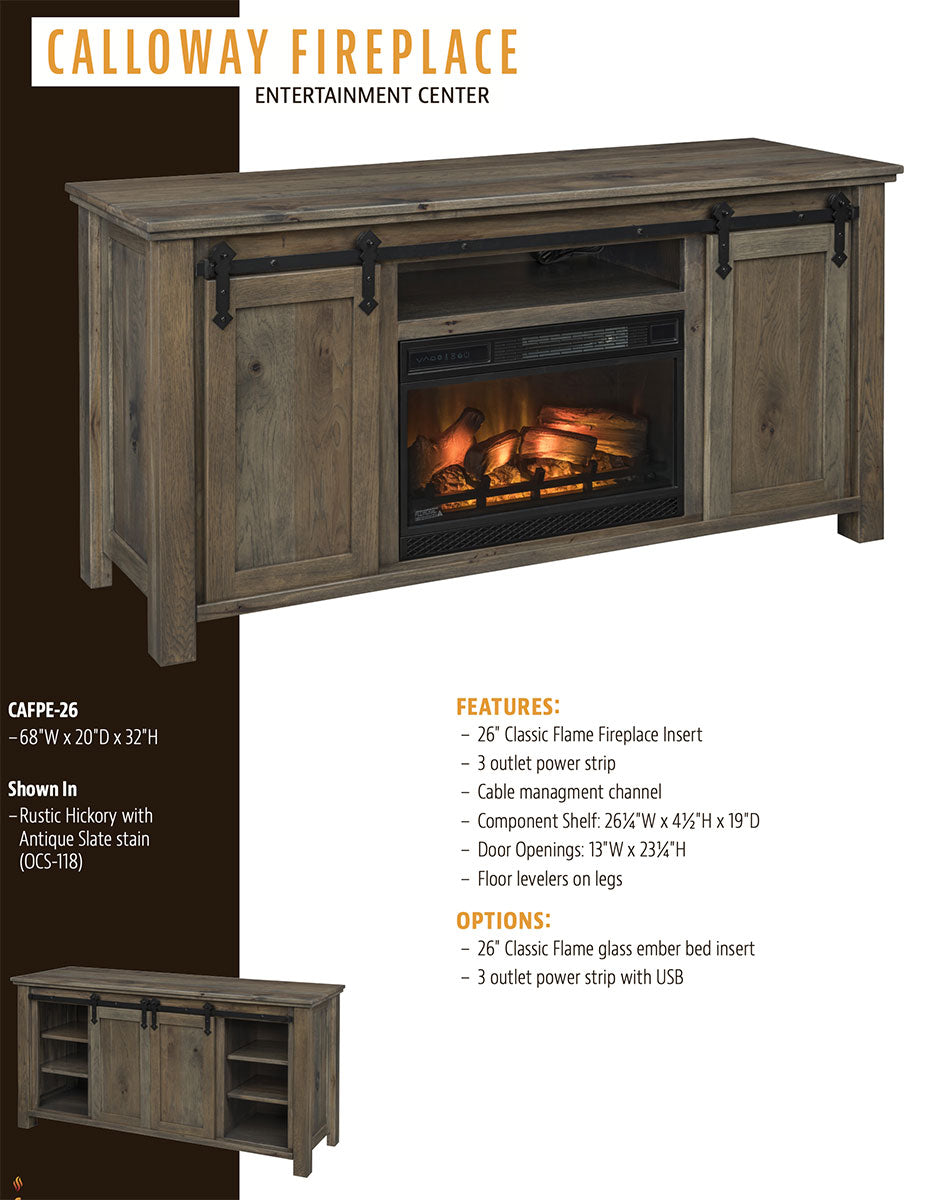 Calloway 68 Fireplace Entertainment Center