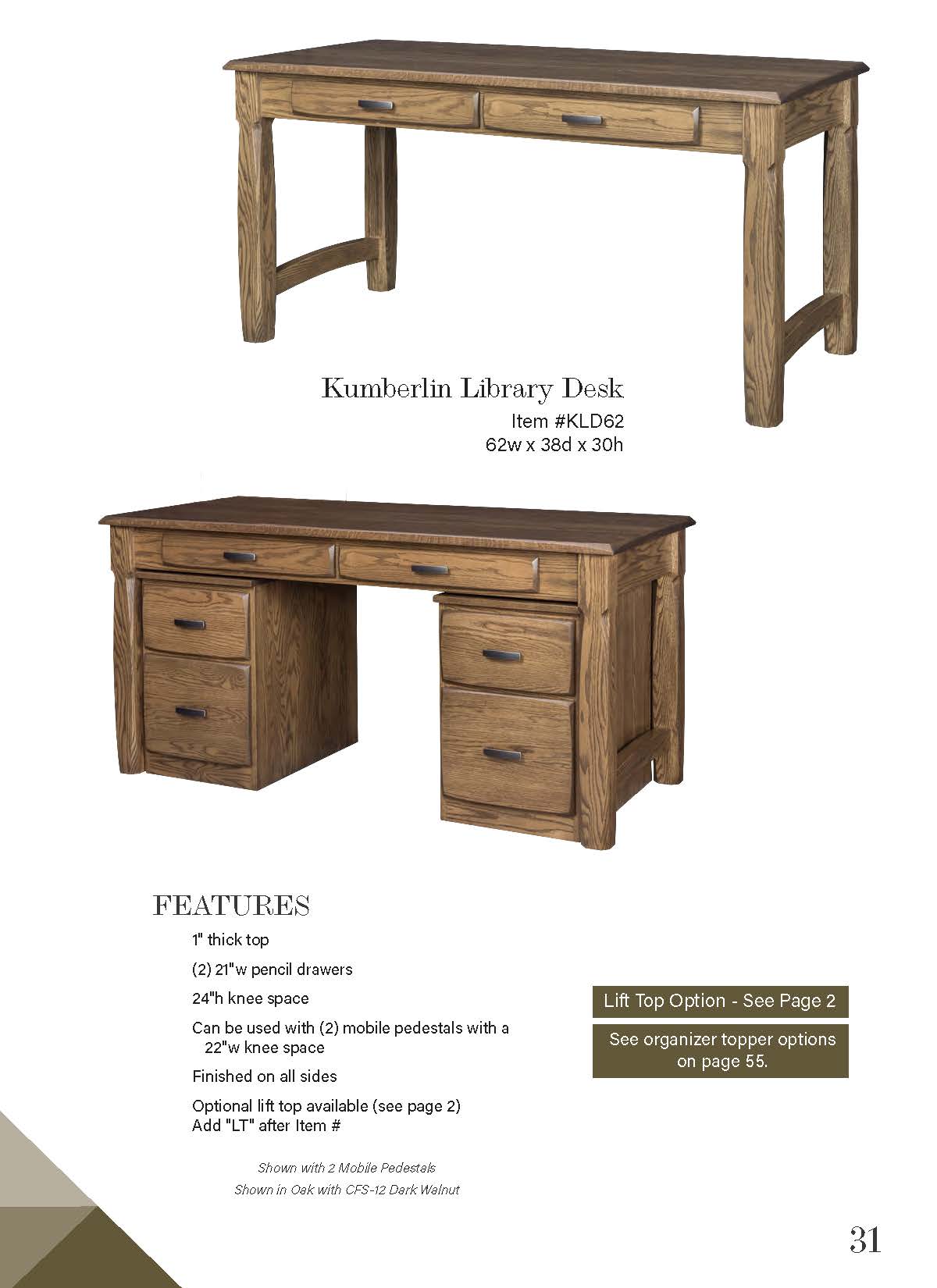 Kumberlin Library Desk – 62W”