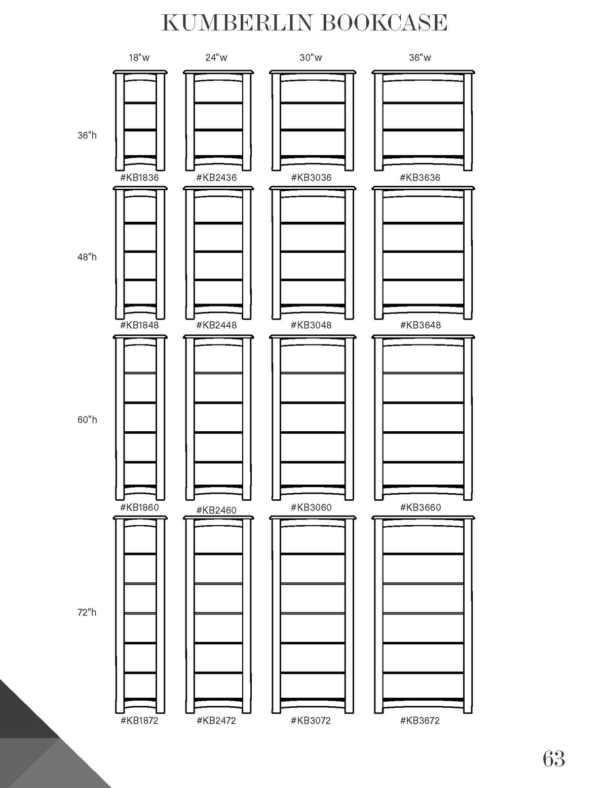 30"–36"W Kumberlin Bookcase