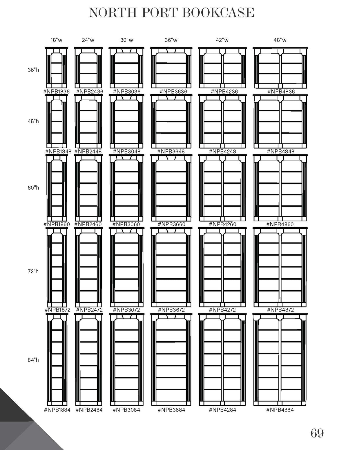 42"–48"W Northport Bookcase