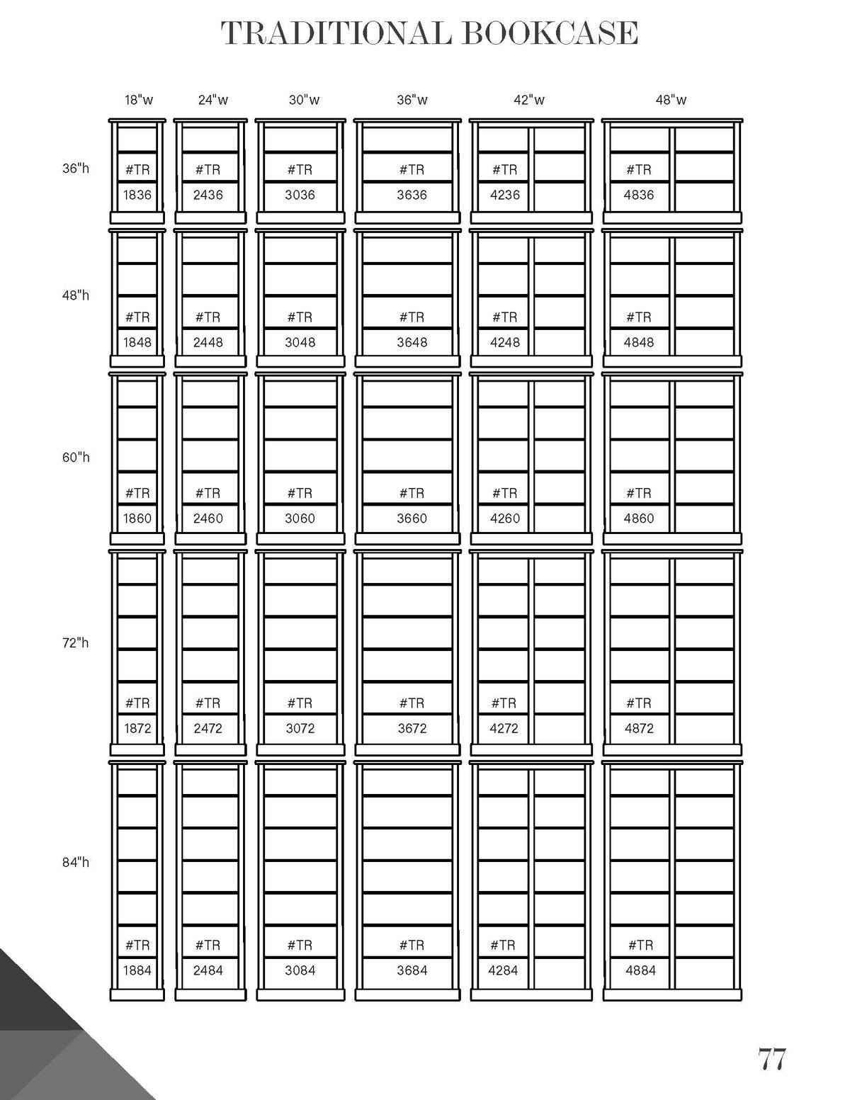 18"–24"W Traditional Bookcase