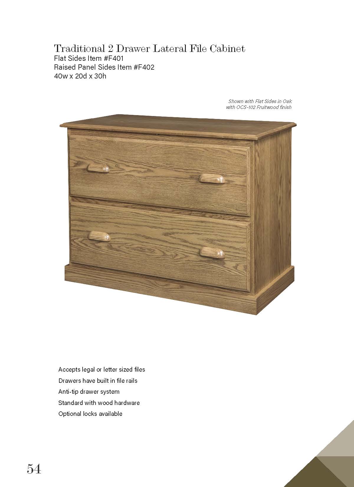 Traditional 2 Drawer Lateral File Cabinet