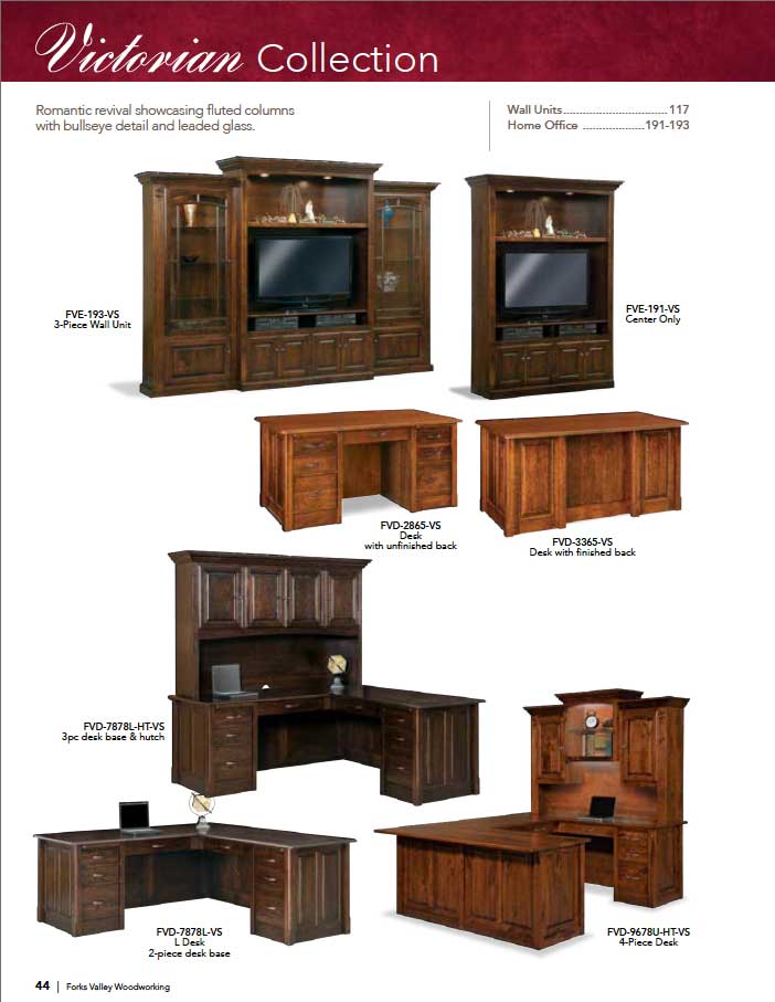 Victorian 8 Drawer L Desk 78"W Left W/Unfinished Backside, 78"W Right W/Finished Backside