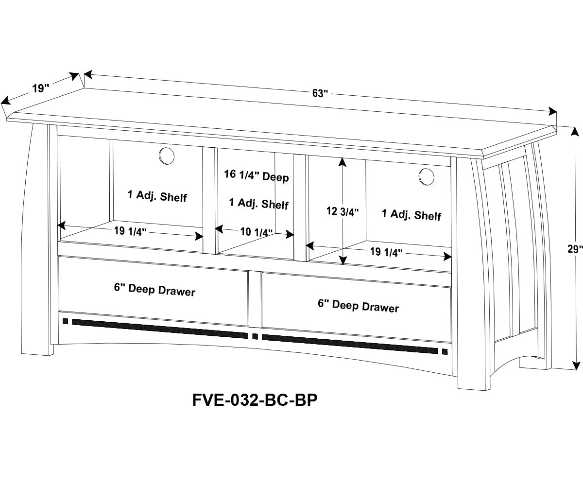 Boulder Creek 3 Door, 2 Drawer Media Stand