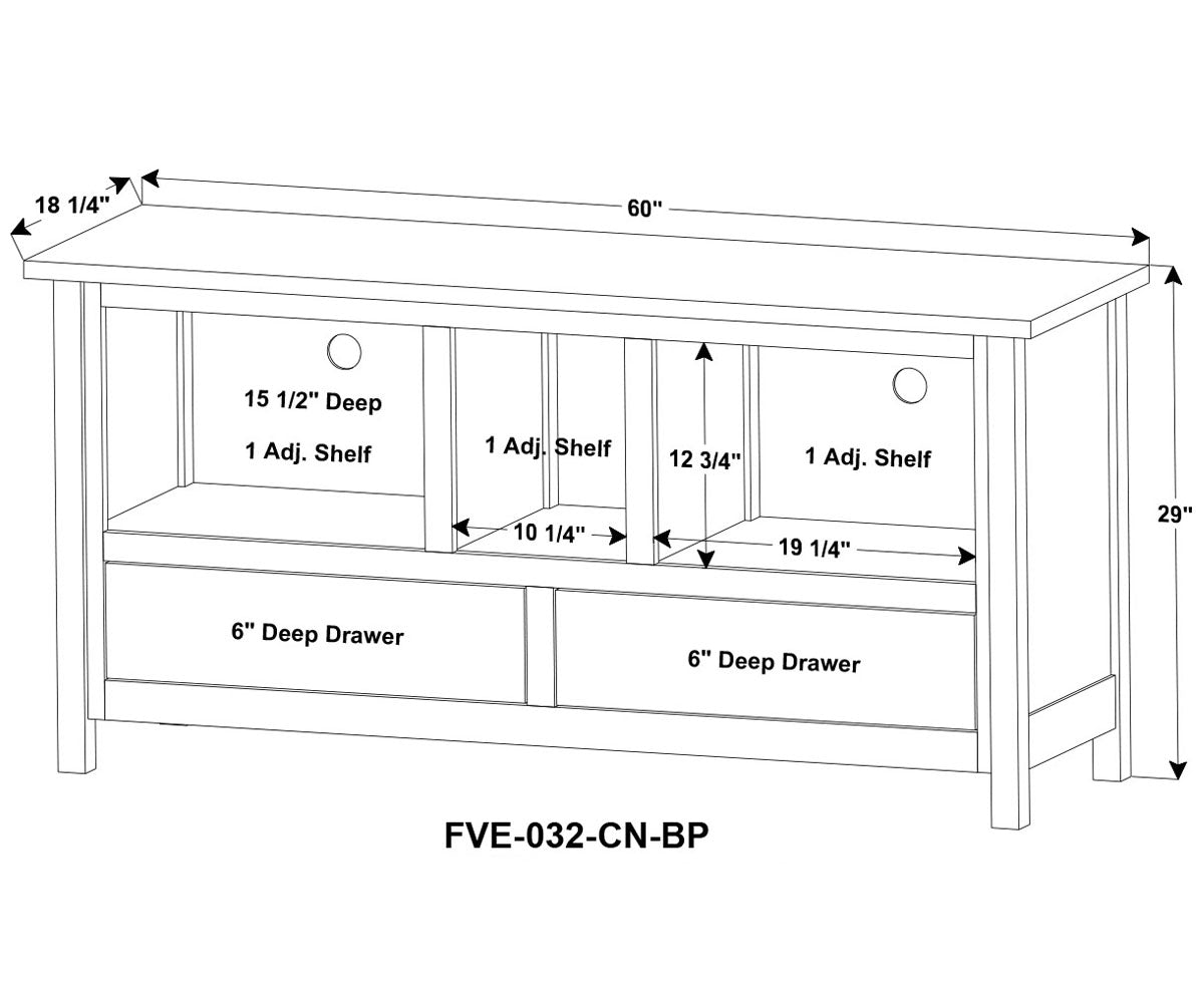 Centennial 3 Door, 2 Drawer Media Stand
