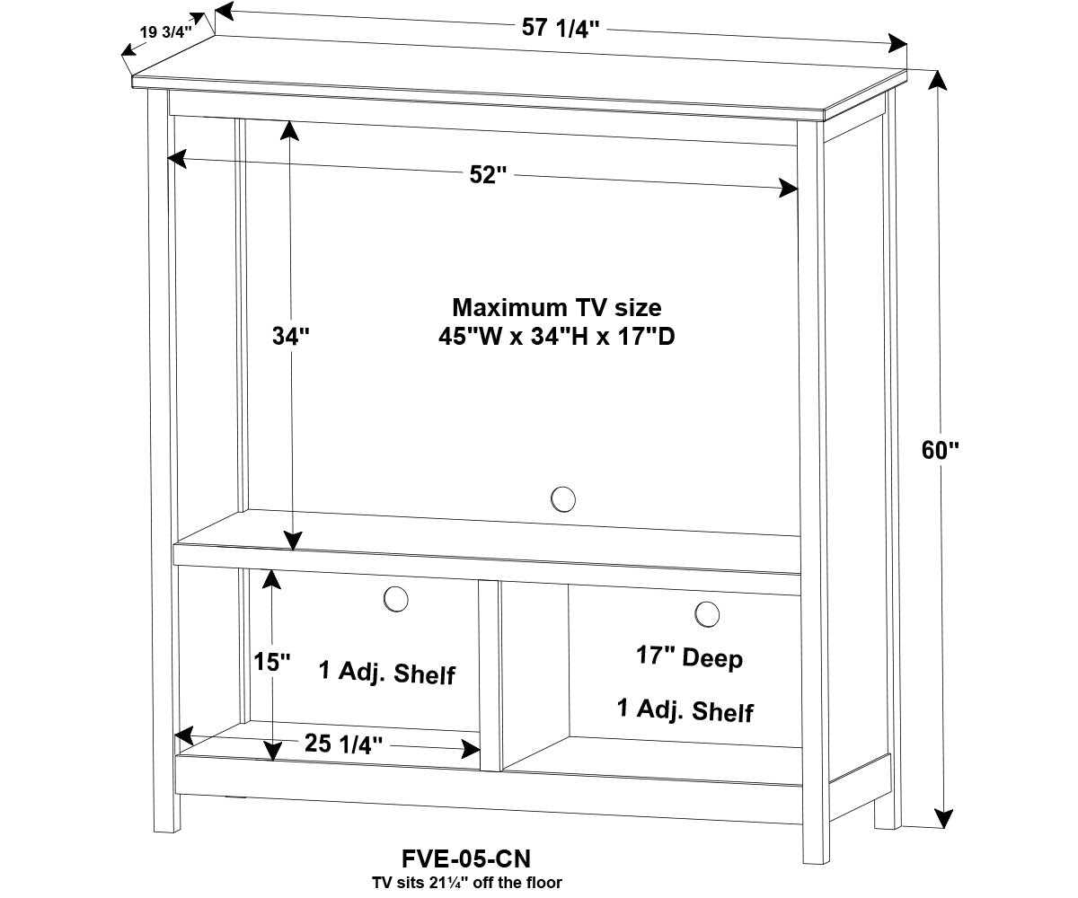 Centennial Cabinet W/Stereo Area Below Tv Area