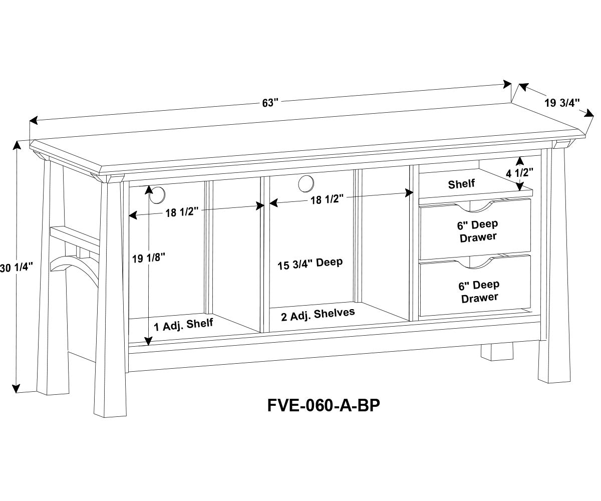 Artesa 3 Door Media Stand (2 Hidden Drawers)