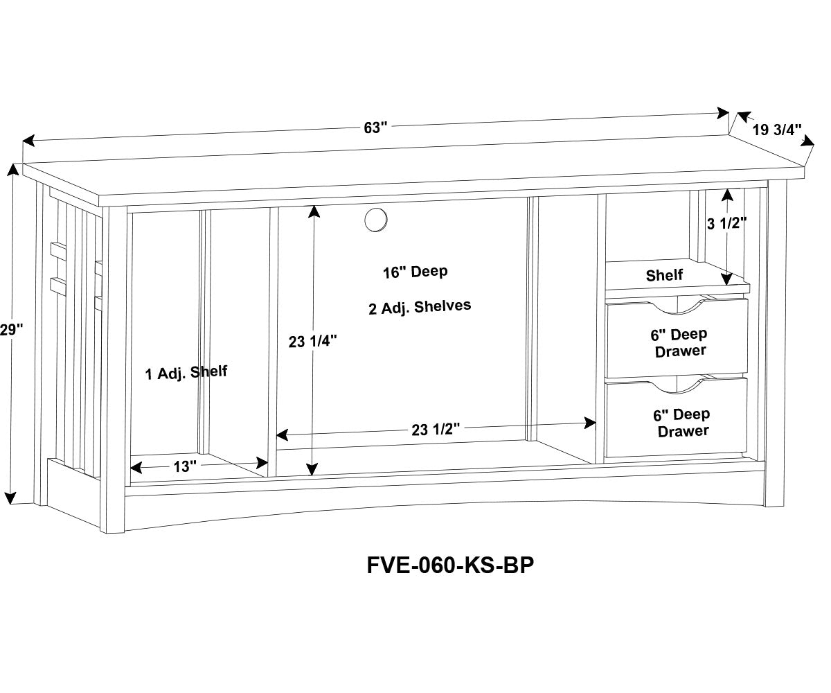 Kascade 4 Door Media Stand (2 Hidden Drawers) – 63"W