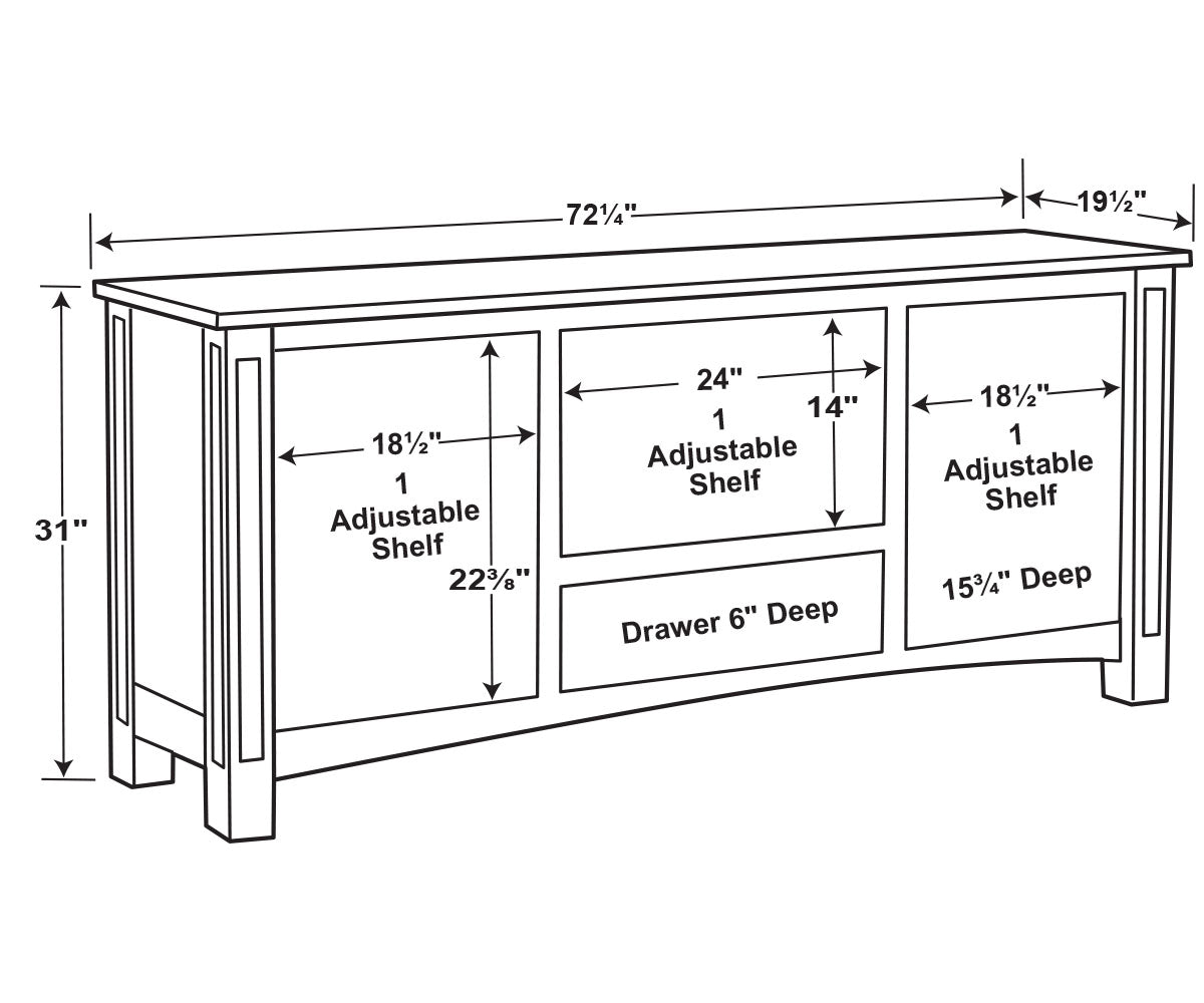 Lexington 2 Door, 1 Drawer Media Stand