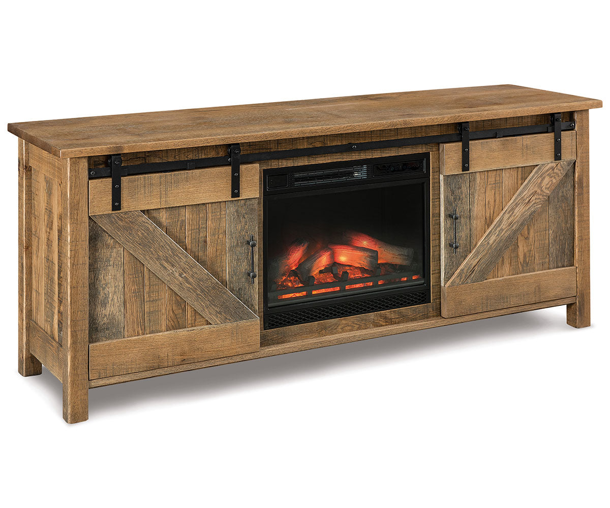 Houston 2 Door Media Stand W/Fireplace