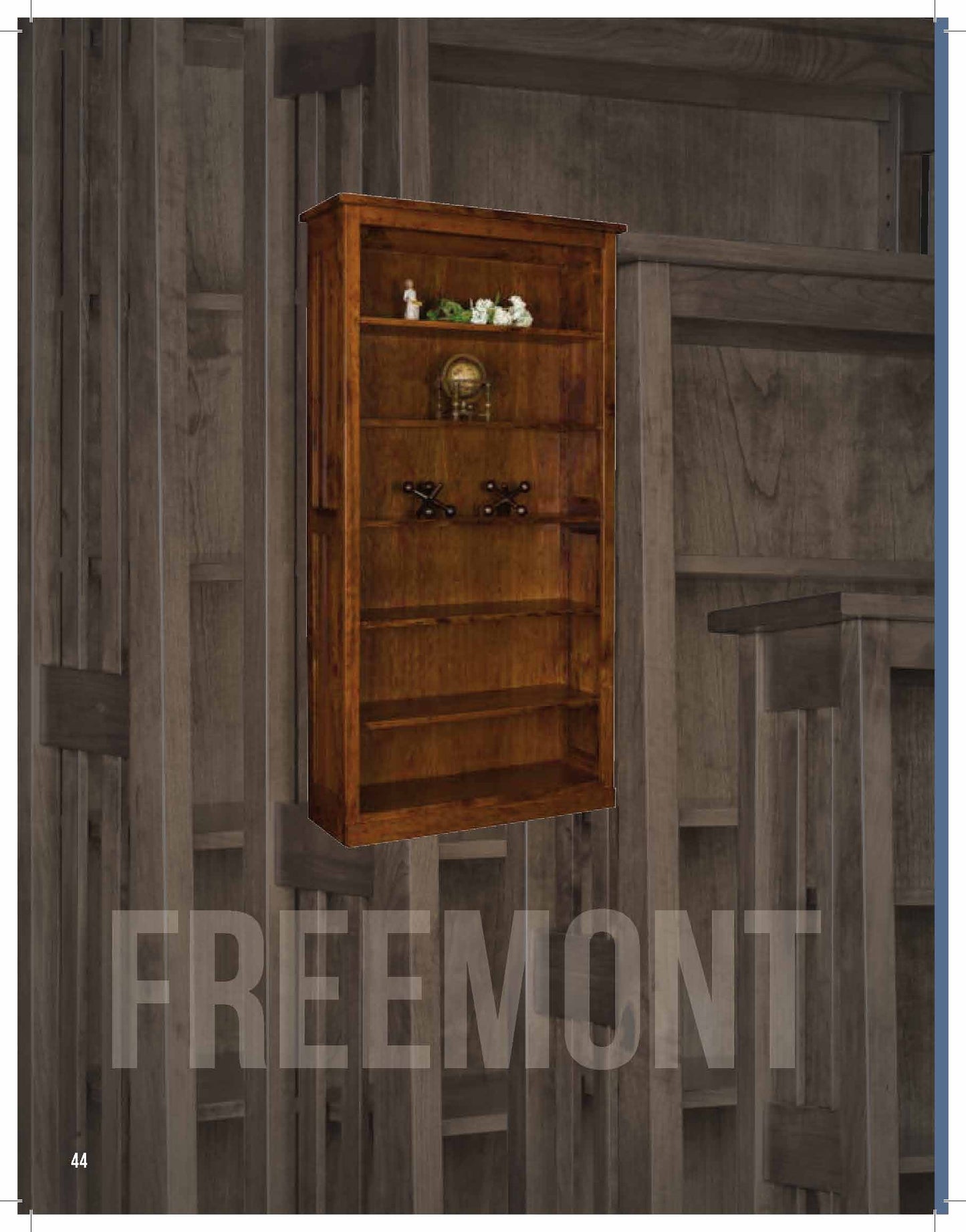 Freemont Mission 36" Bookcase With Top and Bottom Doors