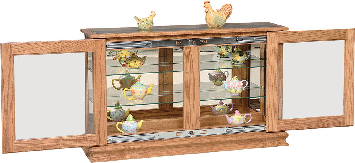 Large Console with Double Sliding Door Curio
