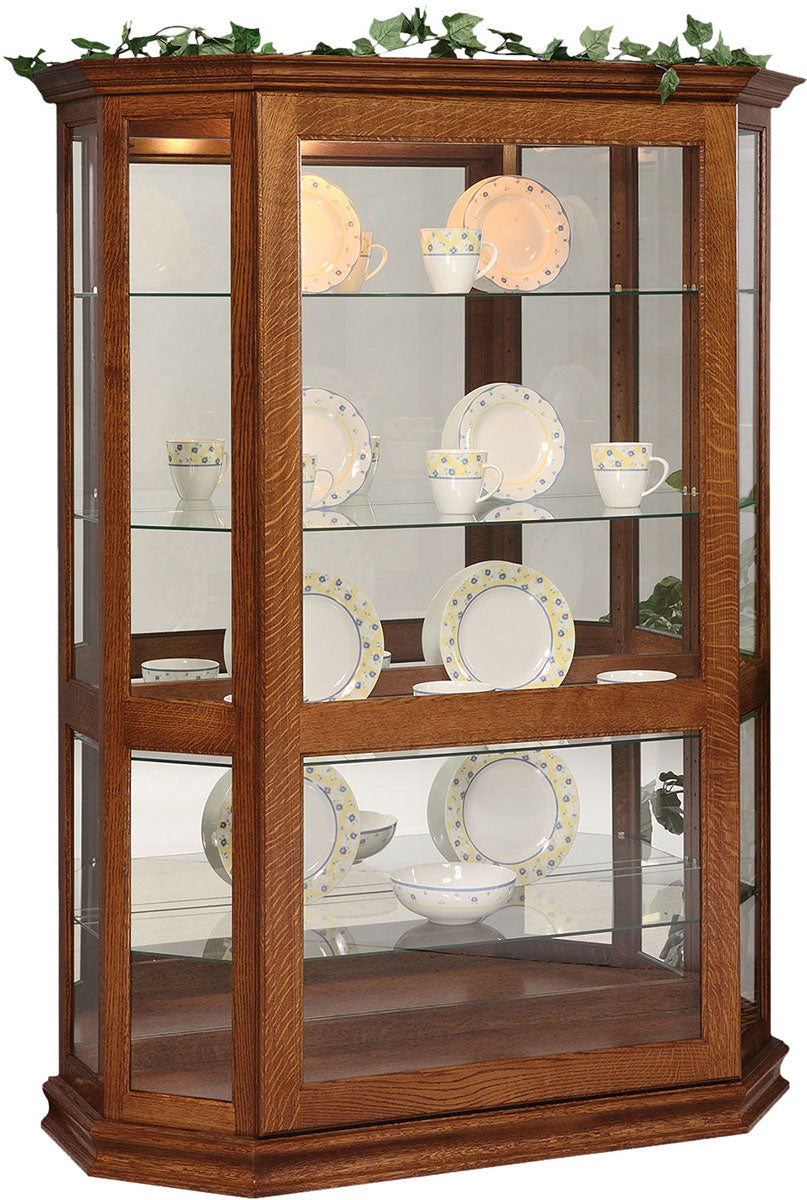 Large Angled Picture Fame with Sliding Door Curio