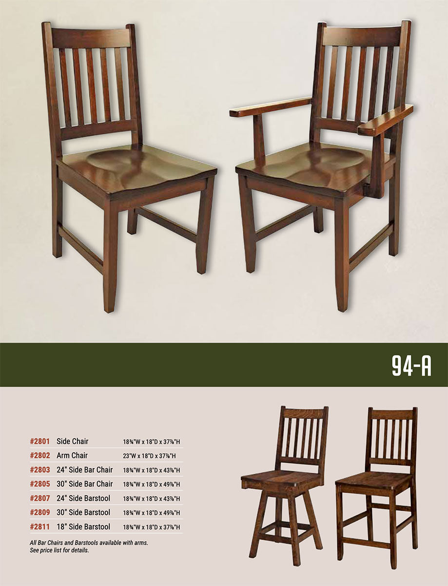 94-A Mission Swivel Bar Stool