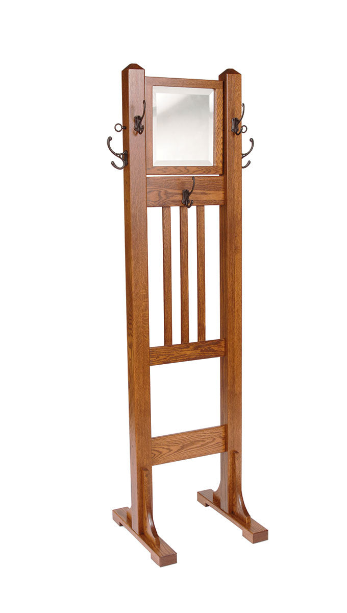 Mission 5-Hook Coat Tree with Mirror