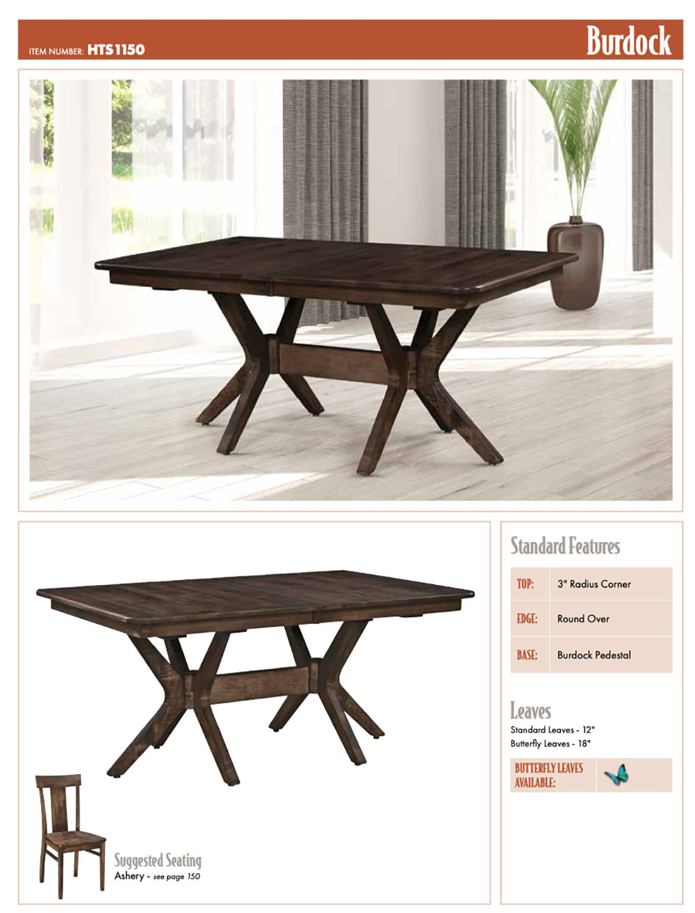 Burdock Double Pedestal Table