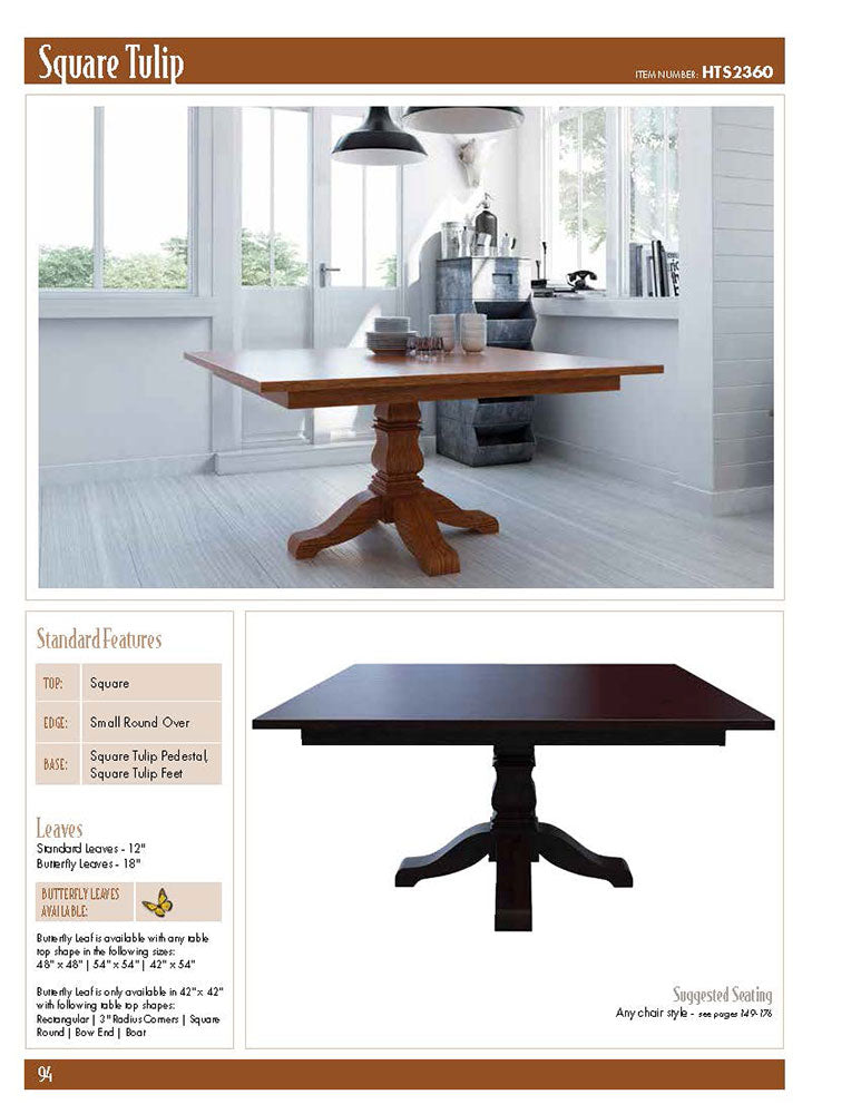 Square Tulip Single Pedestal Table