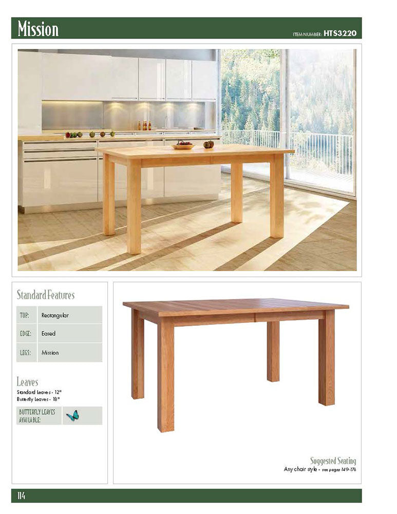 Mission Leg Table