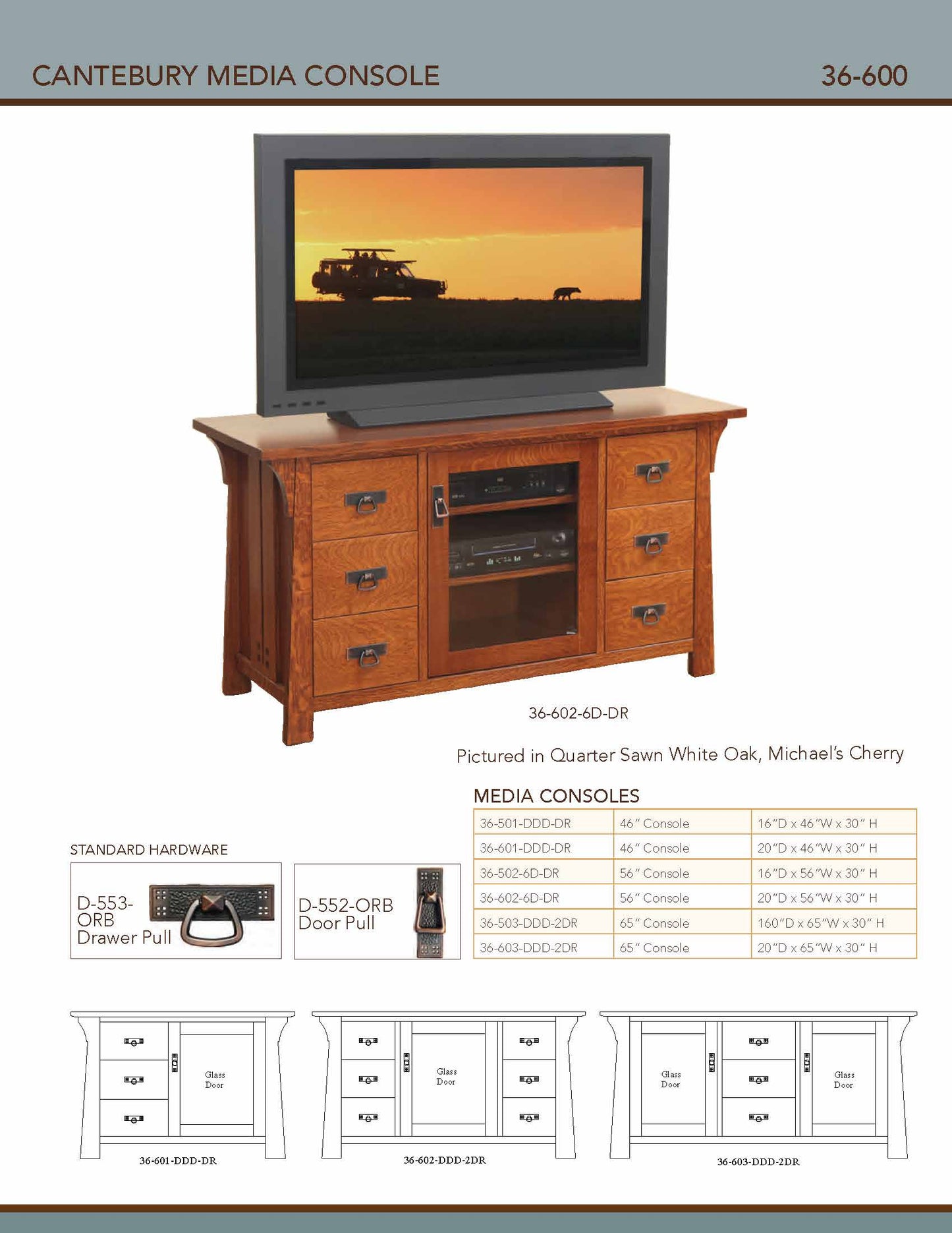 Canterbury 56" Media Console