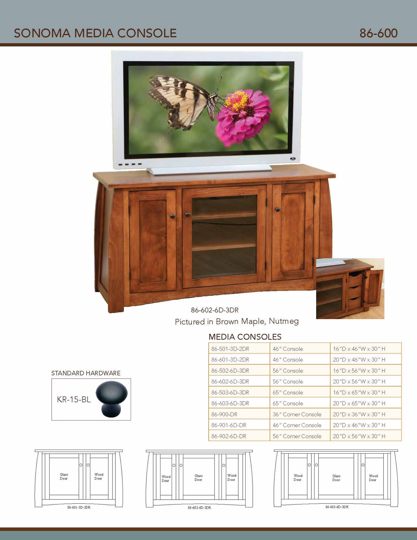 Sonoma 46" Corner Media Console