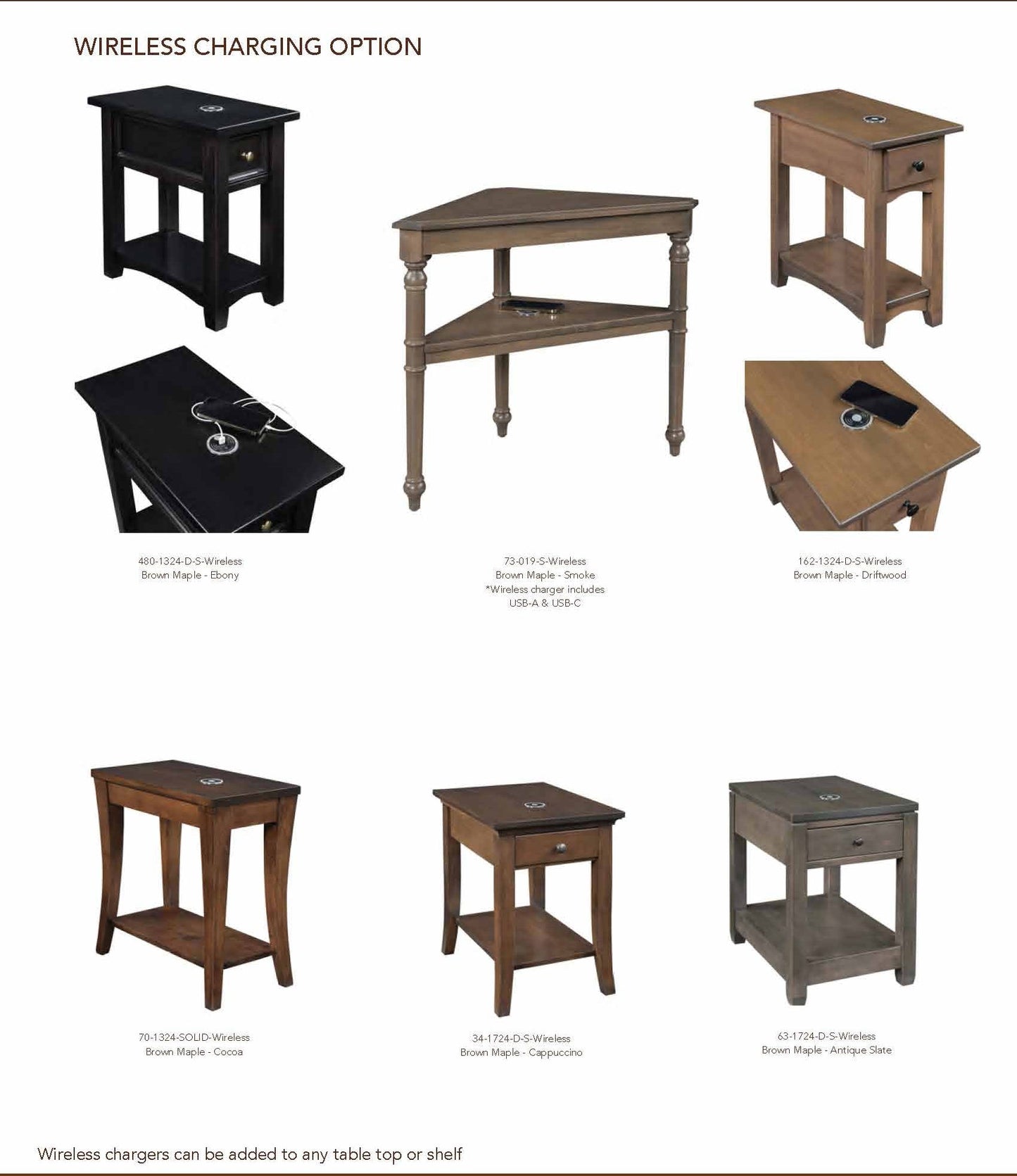 Aspen Wedge End Table – 10"-19"W