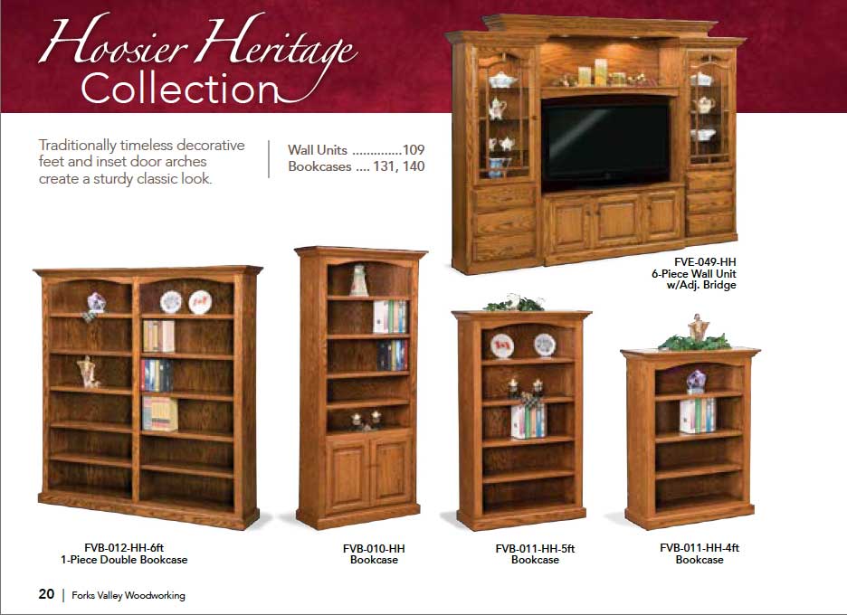 Hoosier Heritage 4 Shelf, 2 Door Bookcase