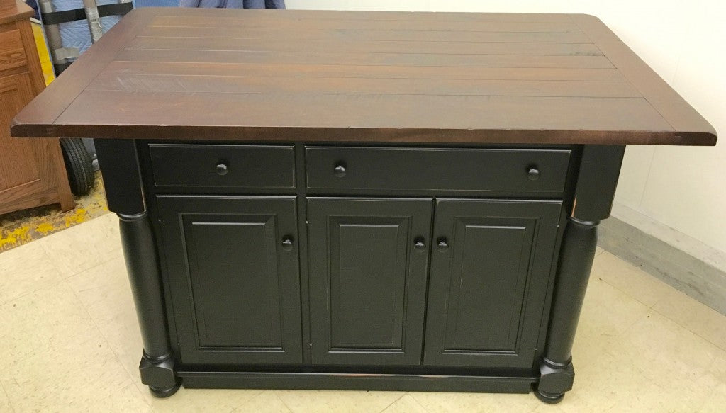 Turned Leg Island With Rough Sawn Top
