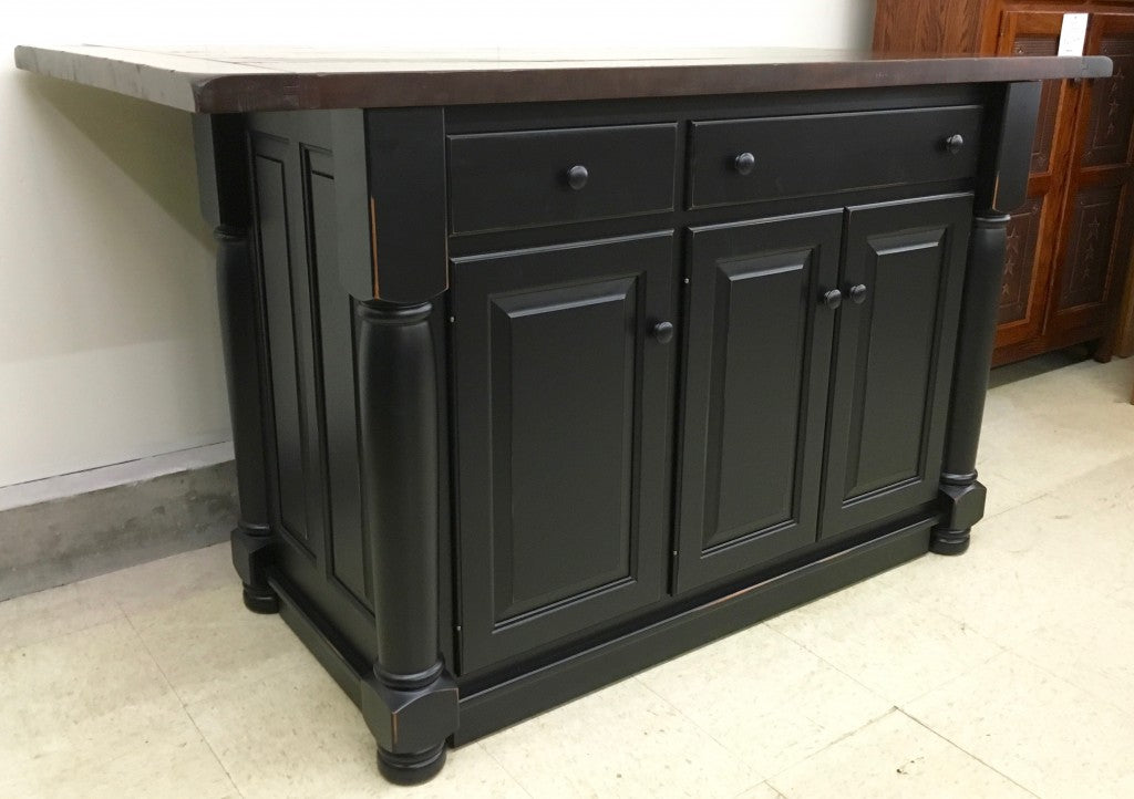 Turned Leg Island With Rough Sawn Top