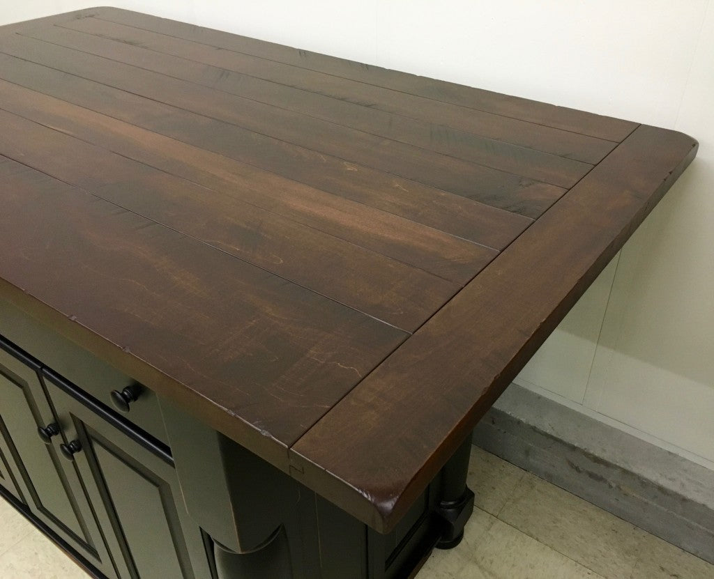 Turned Leg Island With Rough Sawn Top