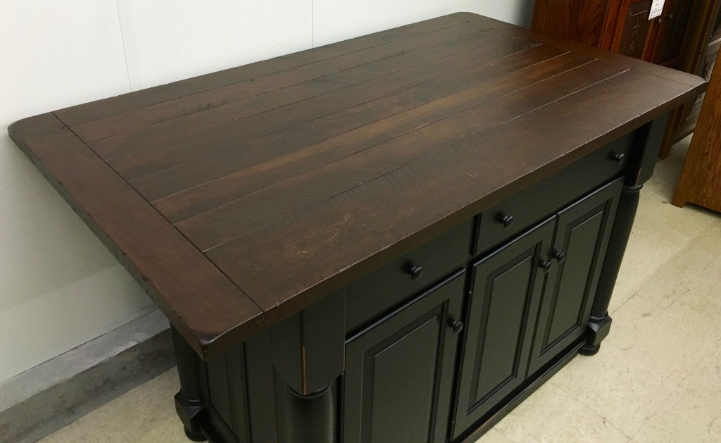 Turned Leg Island With Rough Sawn Top