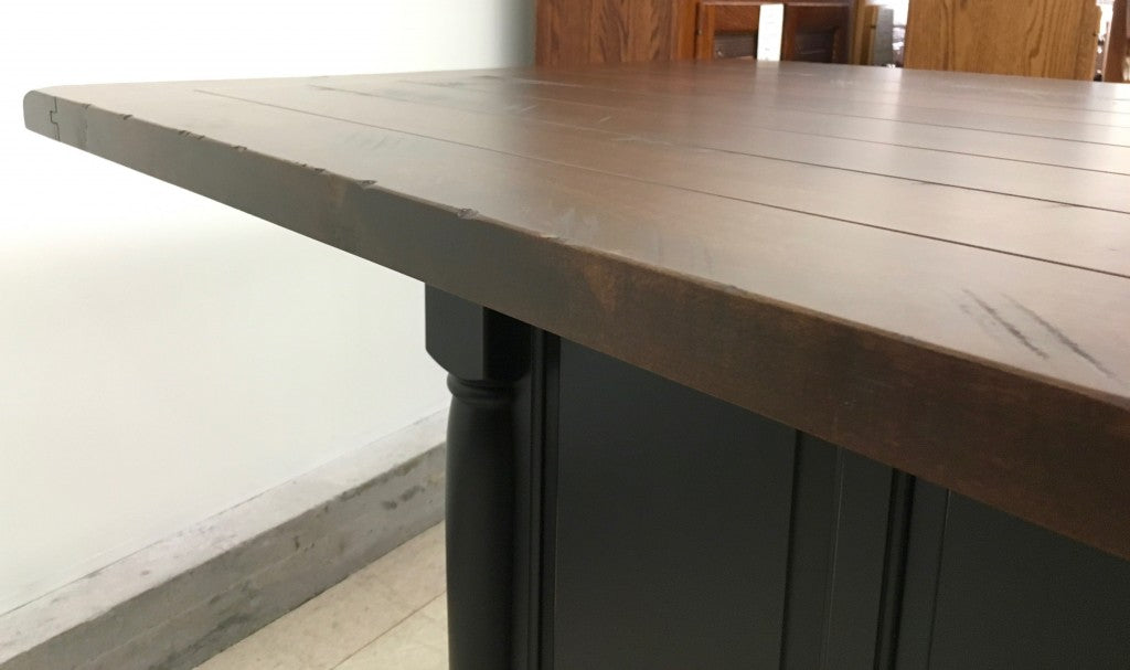 Turned Leg Island With Rough Sawn Top