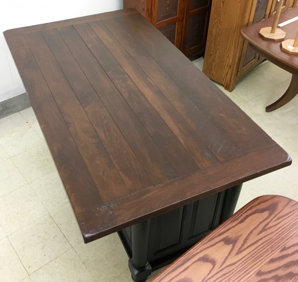 Turned Leg Island With Rough Sawn Top