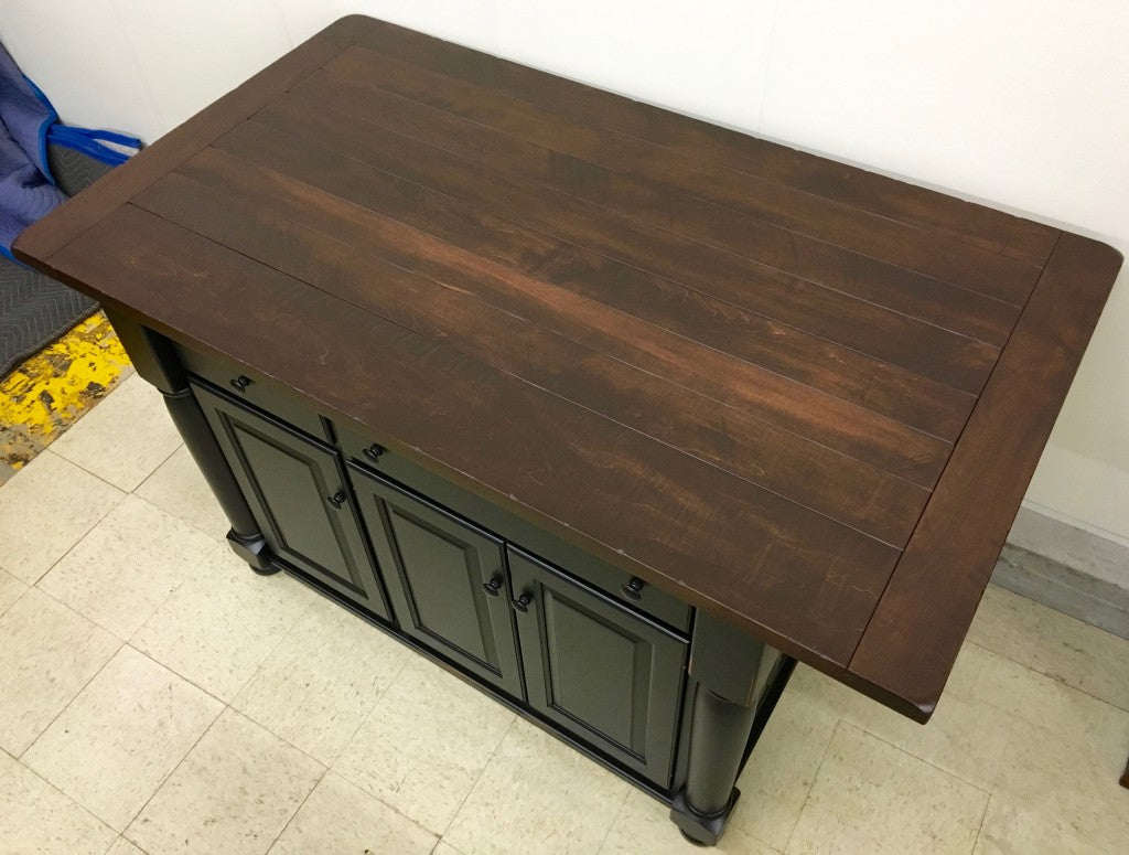 Turned Leg Island With Rough Sawn Top
