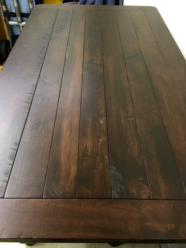 Turned Leg Island With Rough Sawn Top