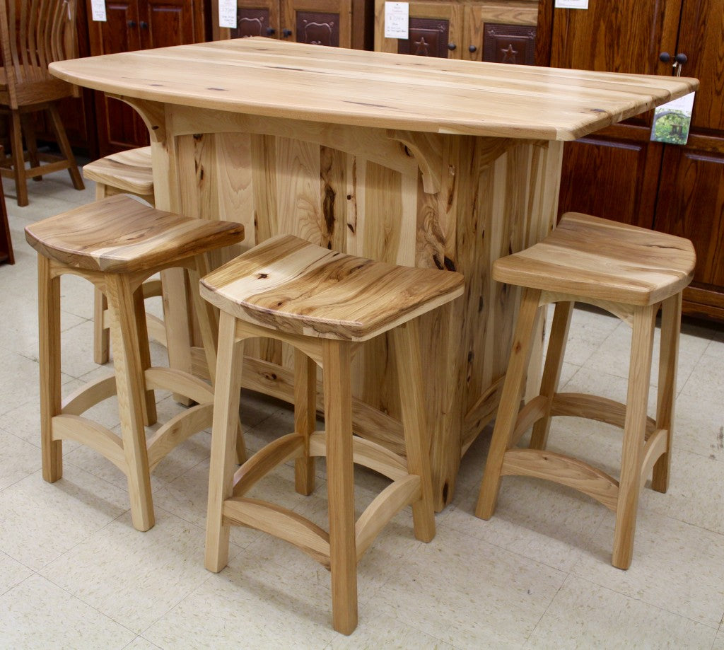 Bowed Top Stationary Bar Stool