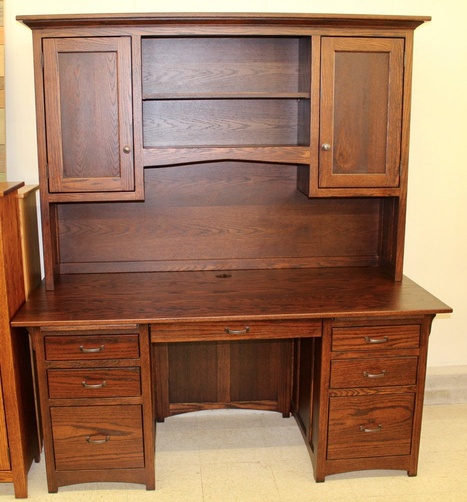Lancaster Mission 66″ Executive Desk with Optional Hutch