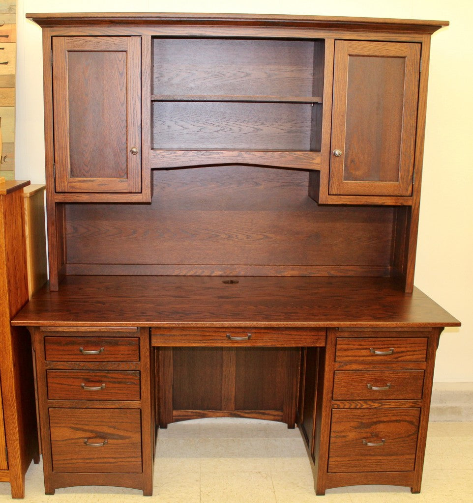 Lancaster Mission 66″ Executive Desk with Optional Hutch