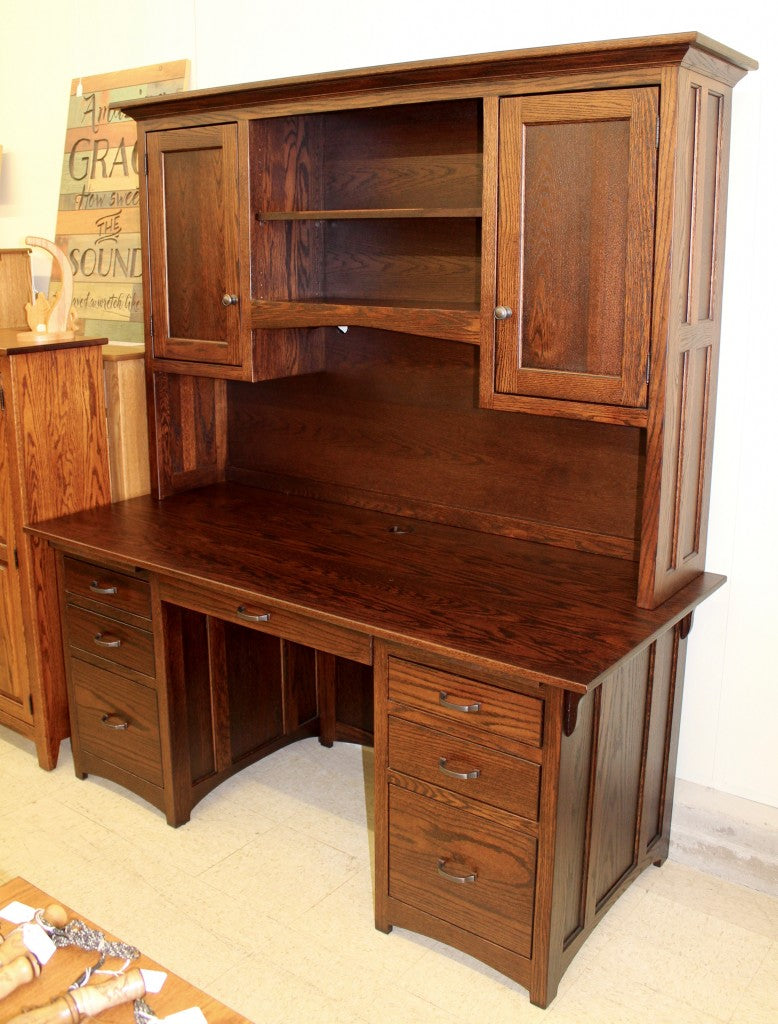 Lancaster Mission 66″ Executive Desk with Optional Hutch