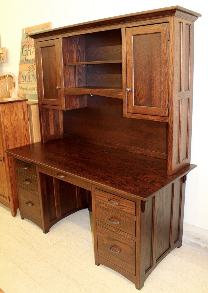 Lancaster Mission 66″ Executive Desk with Optional Hutch