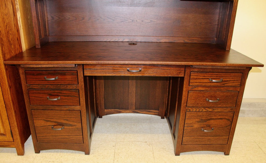 Lancaster Mission 66″ Executive Desk with Optional Hutch