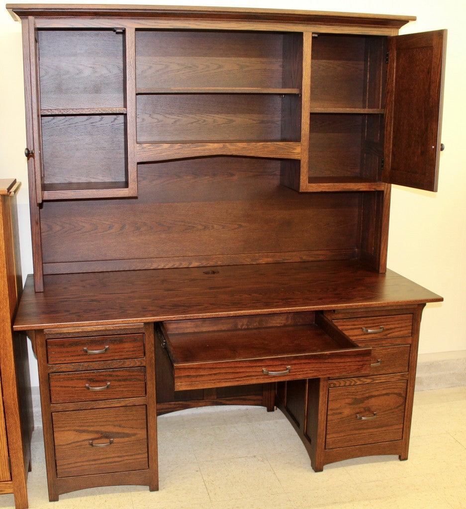 Lancaster Mission 66″ Executive Desk with Optional Hutch