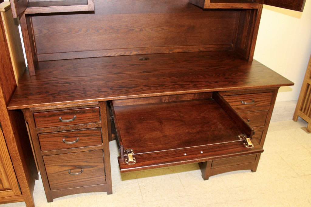 Lancaster Mission 66″ Executive Desk with Optional Hutch