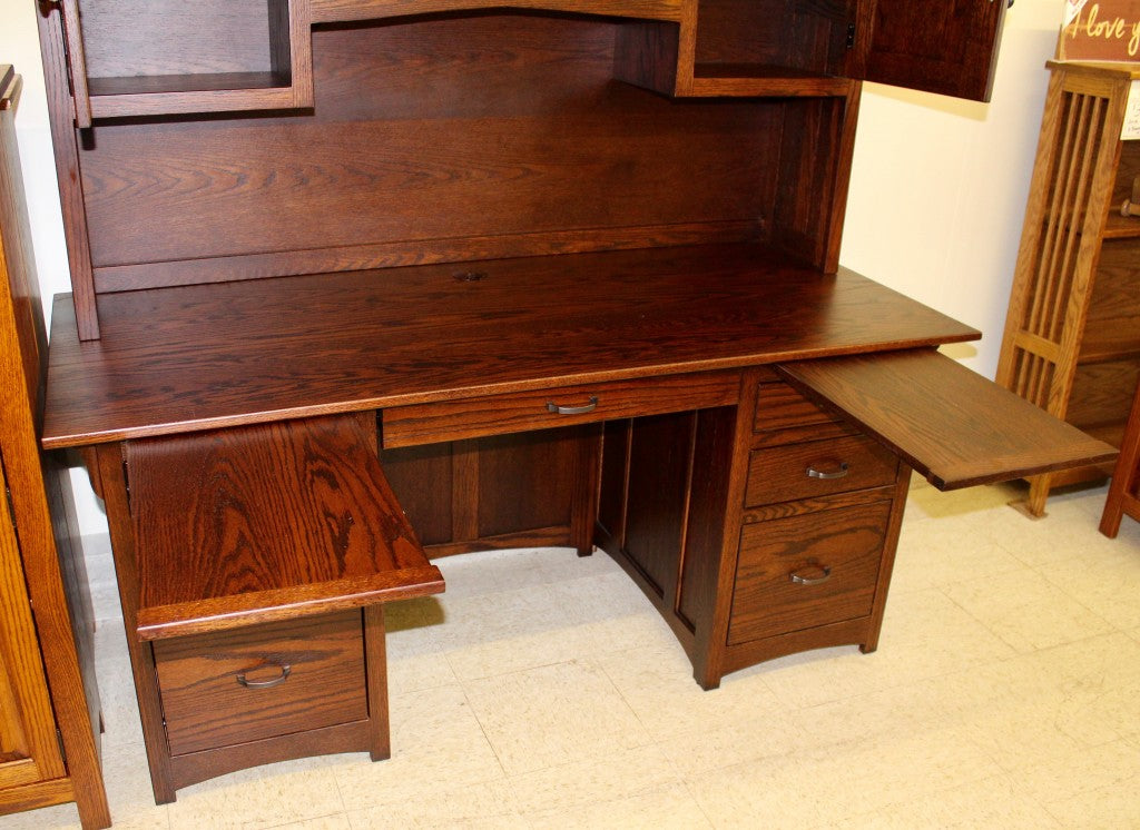Lancaster Mission 66″ Executive Desk with Optional Hutch